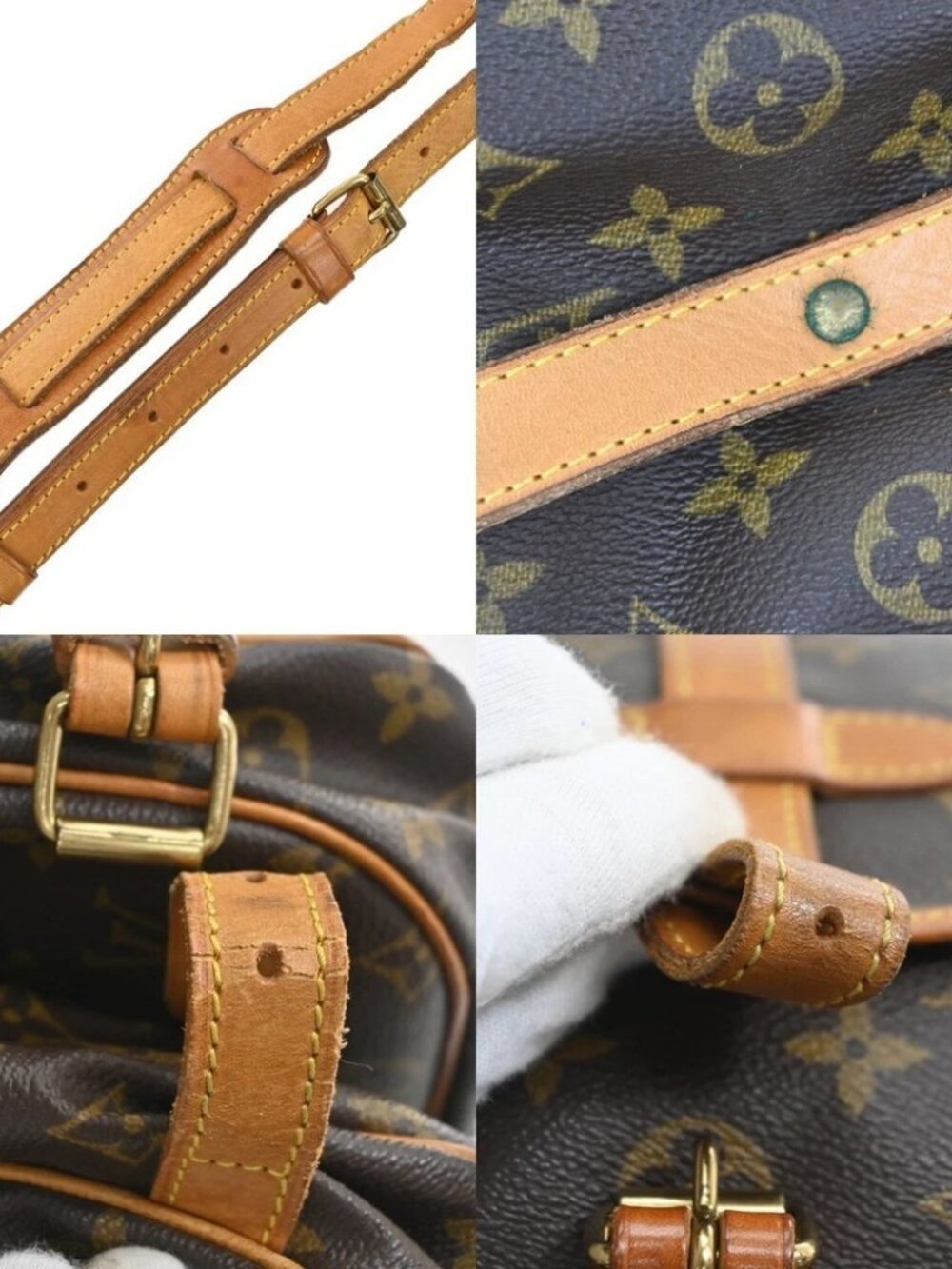 LOUIS VUITTON Logo Saumur 30 Shoulder Bag Monogram Leather Brown - Picture 8 of 14